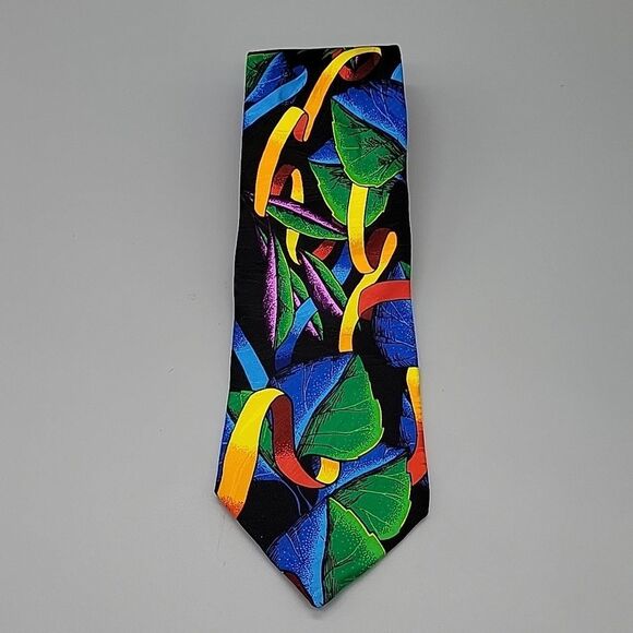 Pair of Rush Limbaugh No Boundaries Mens Silk Tie Vintage 90s Colorful Neckties - Picture 8 of 9